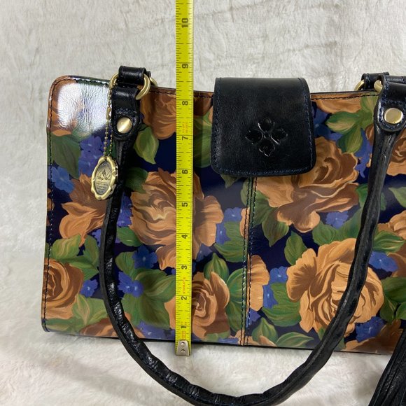 Patricia Nash Leather Rienzo Blue Sky Rose Bag Handbag Purse EUC - Picture 9 of 12